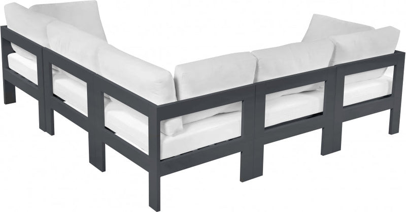 [HOT DEAL] Nizuc Fabric / Foam / Aluminum White Outdoor Patio Modular Sectional