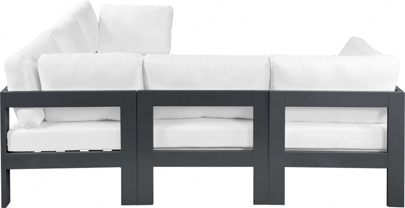 [HOT DEAL] Nizuc Fabric / Foam / Aluminum White Outdoor Patio Modular Sectional