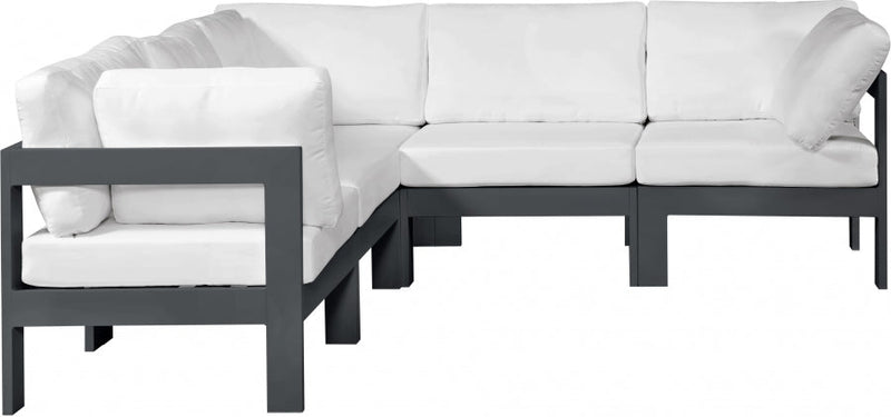 [HOT DEAL] Nizuc Fabric / Foam / Aluminum White Outdoor Patio Modular Sectional