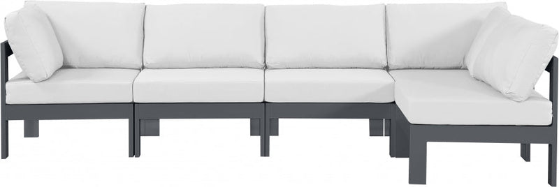 [HOT DEAL] Nizuc Fabric / Foam / Aluminum White Outdoor Patio Modular Sectional