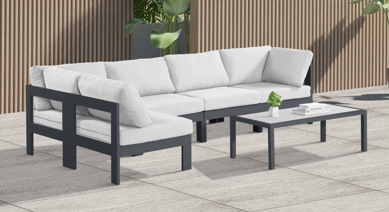 [HOT DEAL] Nizuc Fabric / Foam / Aluminum White Outdoor Patio Modular Sectional