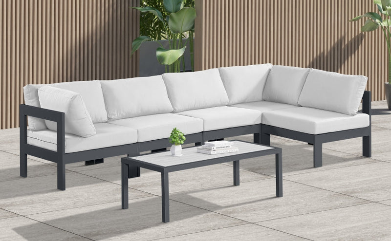 [HOT DEAL] Nizuc Fabric / Foam / Aluminum White Outdoor Patio Modular Sectional