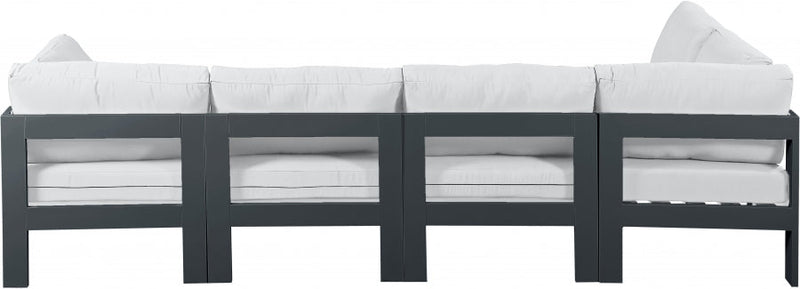 [HOT DEAL] Nizuc Fabric / Foam / Aluminum White Outdoor Patio Modular Sectional