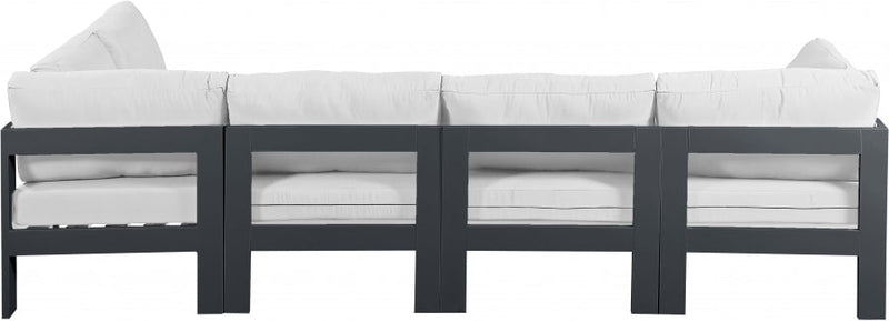 [HOT DEAL] Nizuc Fabric / Foam / Aluminum White Outdoor Patio Modular Sectional
