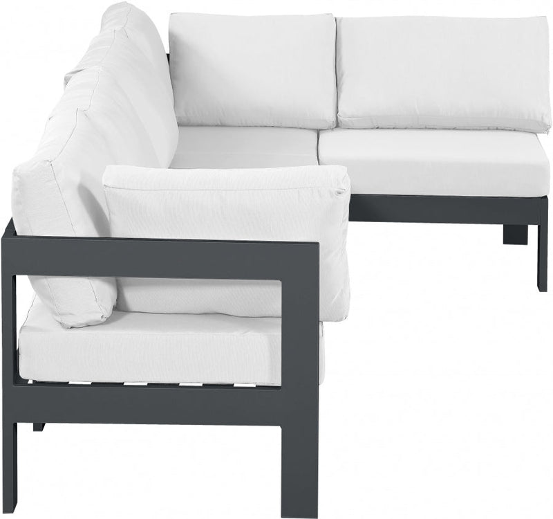 [HOT DEAL] Nizuc Fabric / Foam / Aluminum White Outdoor Patio Modular Sectional
