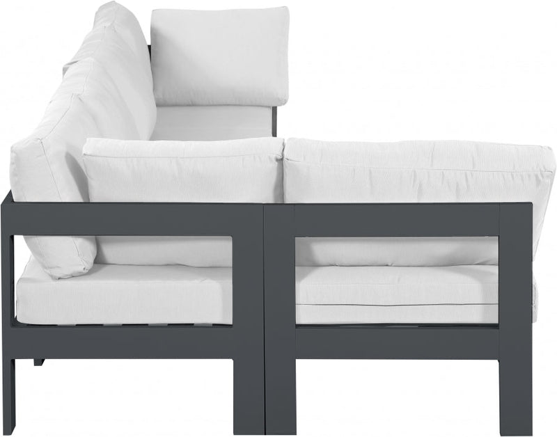 [HOT DEAL] Nizuc Fabric / Foam / Aluminum White Outdoor Patio Modular Sectional