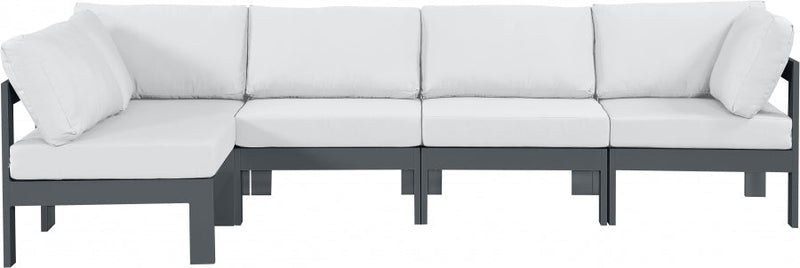 [HOT DEAL] Nizuc Fabric / Foam / Aluminum White Outdoor Patio Modular Sectional