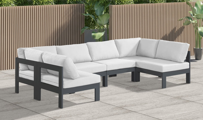 [HOT DEAL] Nizuc Fabric / Foam / Aluminum White Outdoor Patio Modular Sectional