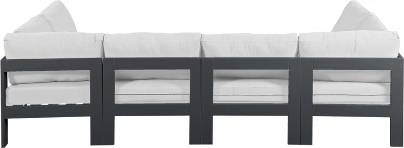 [HOT DEAL] Nizuc Fabric / Foam / Aluminum White Outdoor Patio Modular Sectional