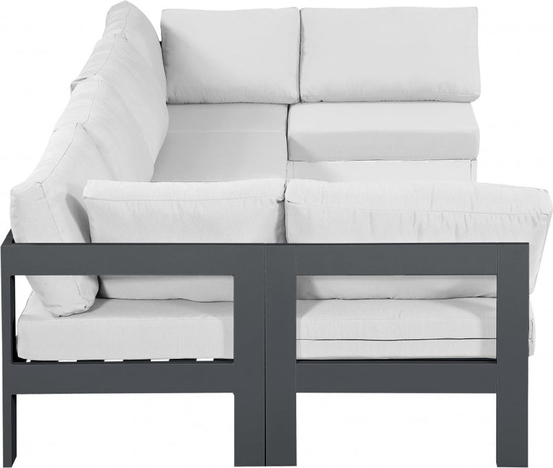 [HOT DEAL] Nizuc Fabric / Foam / Aluminum White Outdoor Patio Modular Sectional
