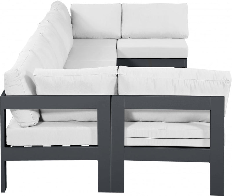 [HOT DEAL] Nizuc Fabric / Foam / Aluminum White Outdoor Patio Modular Sectional