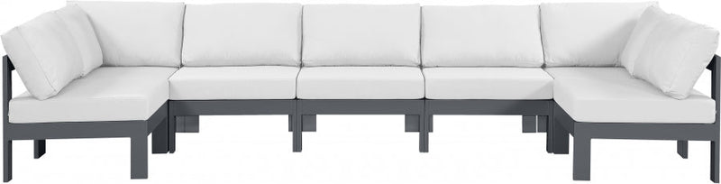 [HOT DEAL] Nizuc Fabric / Foam / Aluminum White Outdoor Patio Modular Sectional