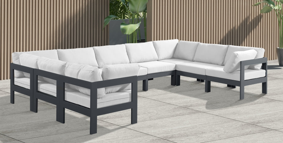 [HOT DEAL] Nizuc Fabric / Foam / Aluminum White Outdoor Patio Modular Sectional