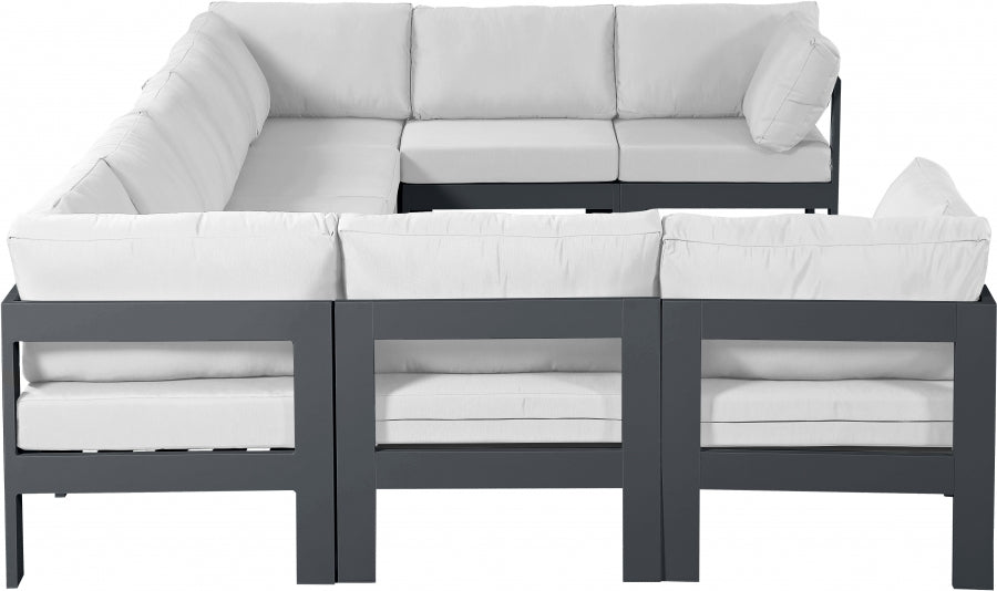 [HOT DEAL] Nizuc Fabric / Foam / Aluminum White Outdoor Patio Modular Sectional