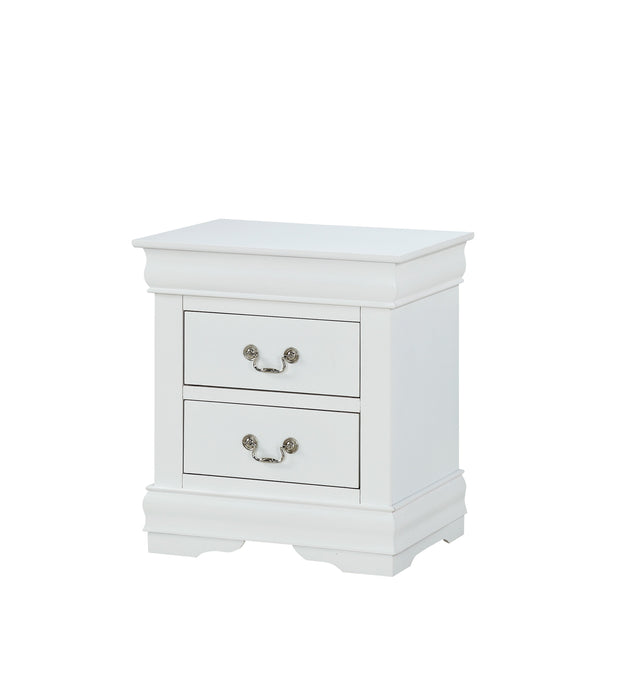 Louis Philip White Nightstand - Lara Furniture