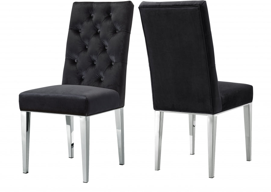 Juno Velvet Black Dining Chair (Set of 2)