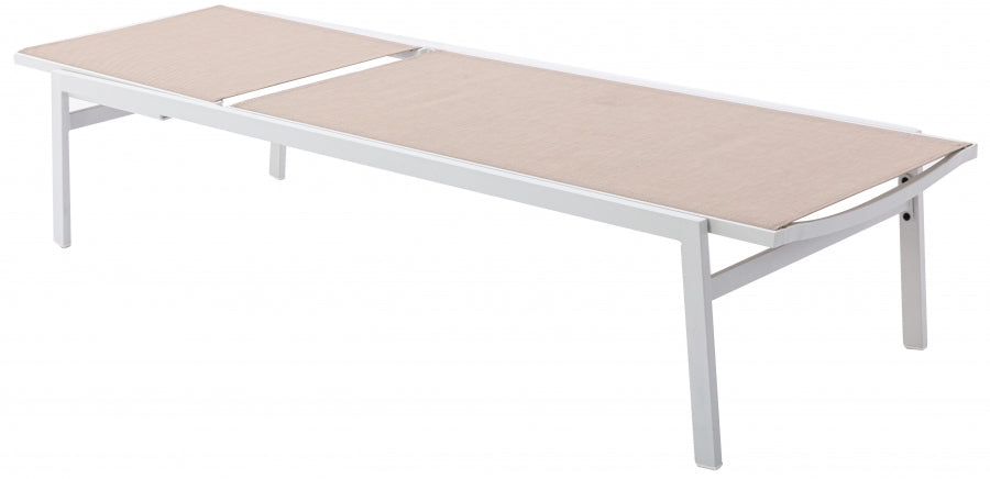 [HOT DEAL] Santorini Aluminum Beige Outdoor Patio Aluminum Mesh Chaise Lounge Chair