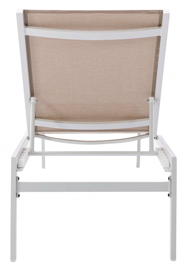 [HOT DEAL] Santorini Aluminum Beige Outdoor Patio Aluminum Mesh Chaise Lounge Chair