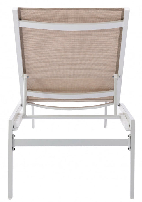 [HOT DEAL] Santorini Aluminum Beige Outdoor Patio Aluminum Mesh Chaise Lounge Chair