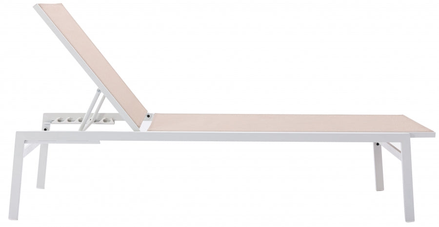 [HOT DEAL] Santorini Aluminum Beige Outdoor Patio Aluminum Mesh Chaise Lounge Chair