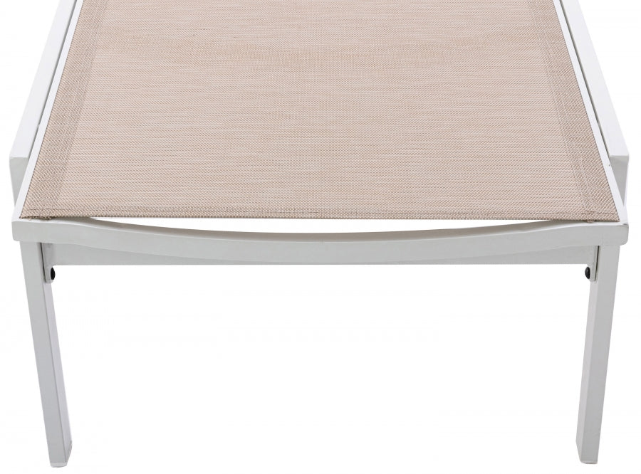 [HOT DEAL] Santorini Aluminum Beige Outdoor Patio Aluminum Mesh Chaise Lounge Chair