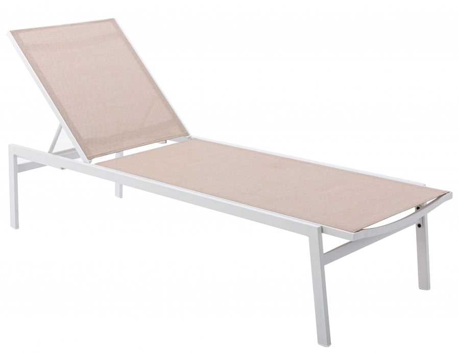 [HOT DEAL] Santorini Aluminum Beige Outdoor Patio Aluminum Mesh Chaise Lounge Chair