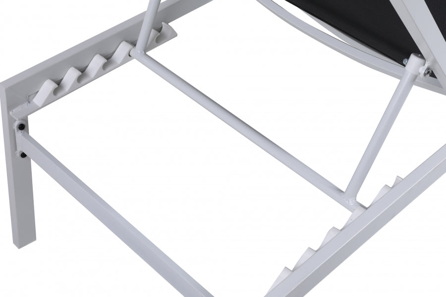 [HOT DEAL] Santorini Aluminum Black Outdoor Patio Aluminum Mesh Chaise Lounge Chair