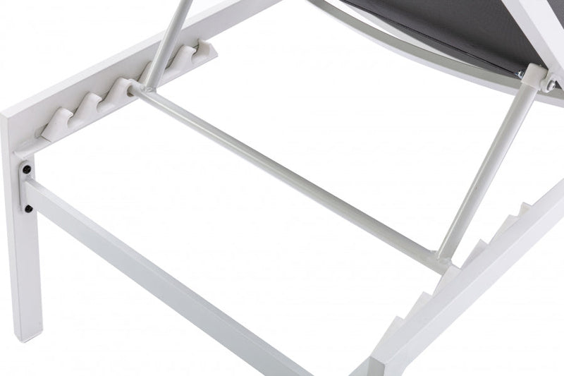 [HOT DEAL] Santorini Aluminum Grey Outdoor Patio Aluminum Mesh Chaise Lounge Chair
