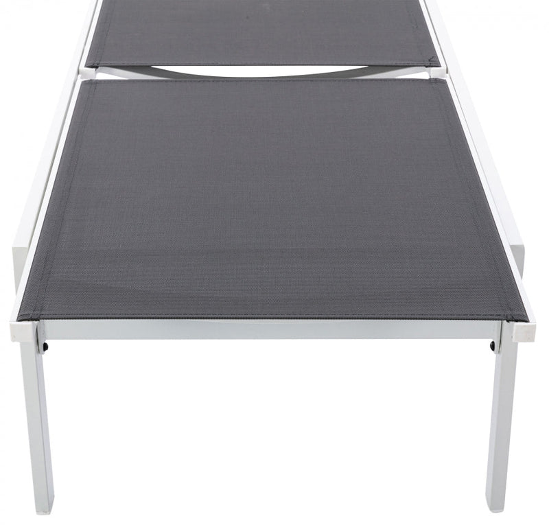 [HOT DEAL] Santorini Aluminum Grey Outdoor Patio Aluminum Mesh Chaise Lounge Chair