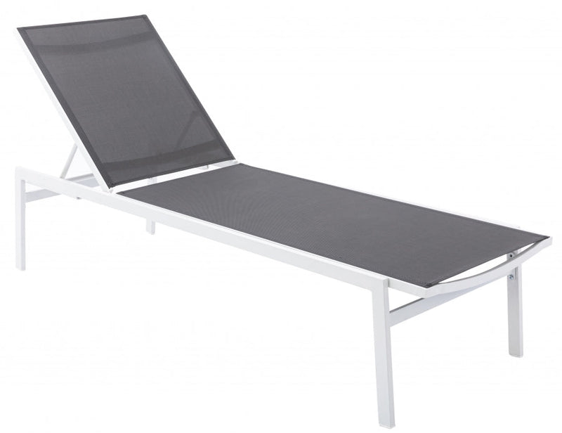[HOT DEAL] Santorini Aluminum Grey Outdoor Patio Aluminum Mesh Chaise Lounge Chair