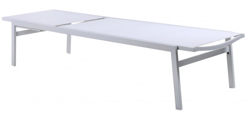 [HOT DEAL] Santorini Aluminum White Outdoor Patio Aluminum Mesh Chaise Lounge Chair