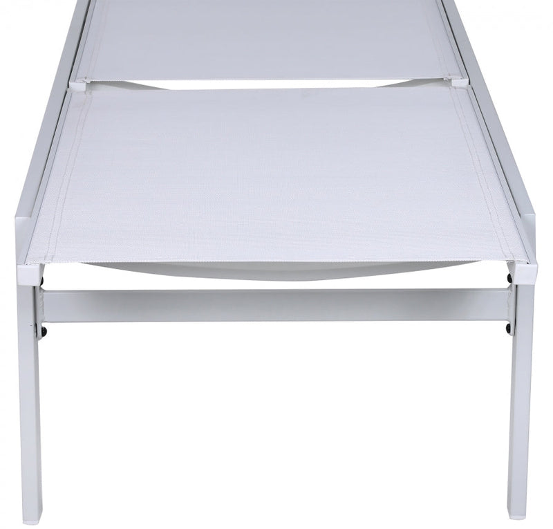 [HOT DEAL] Santorini Aluminum White Outdoor Patio Aluminum Mesh Chaise Lounge Chair