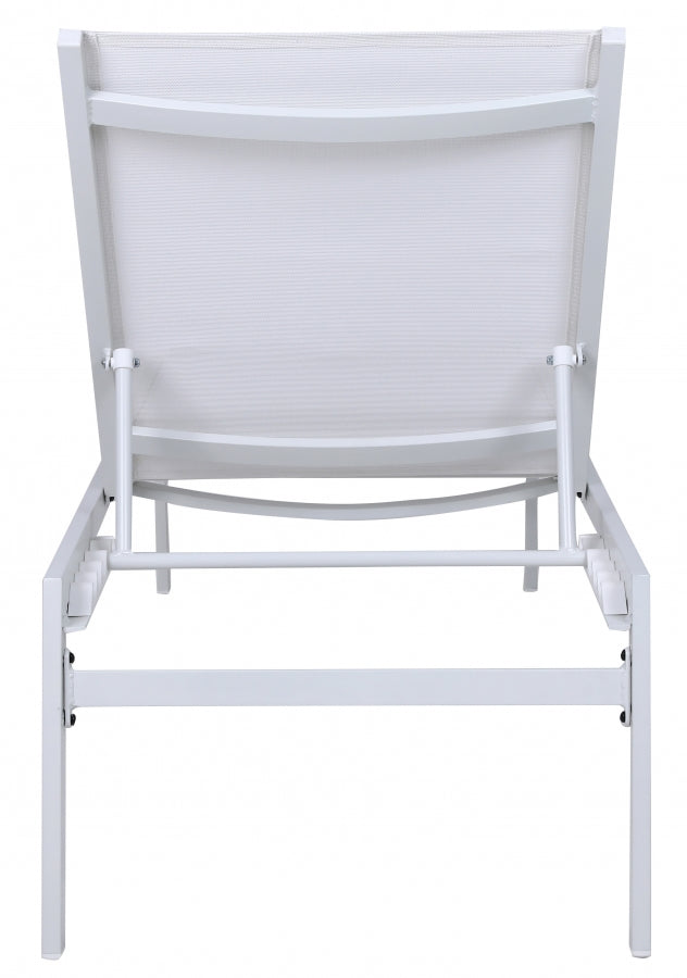[HOT DEAL] Santorini Aluminum White Outdoor Patio Aluminum Mesh Chaise Lounge Chair