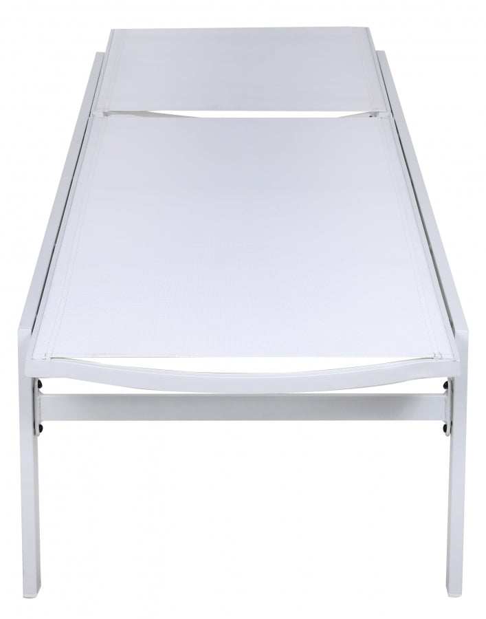 [HOT DEAL] Santorini Aluminum White Outdoor Patio Aluminum Mesh Chaise Lounge Chair