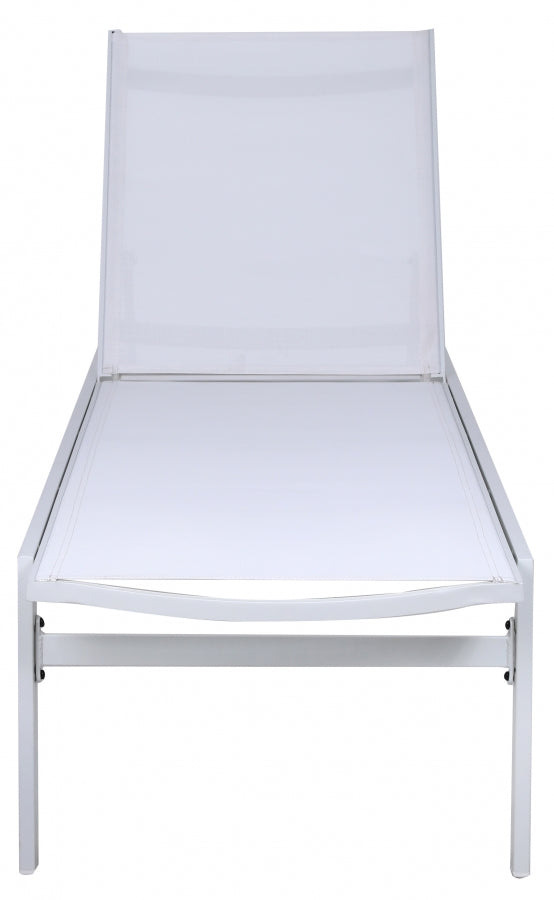 [HOT DEAL] Santorini Aluminum White Outdoor Patio Aluminum Mesh Chaise Lounge Chair