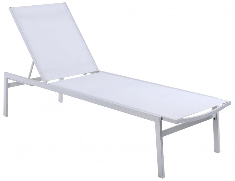 [HOT DEAL] Santorini Aluminum White Outdoor Patio Aluminum Mesh Chaise Lounge Chair