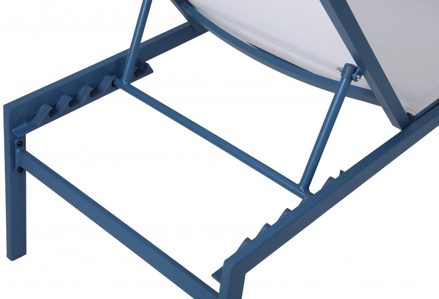 [HOT DEAL] Santorini Aluminum White Outdoor Patio Aluminum Mesh Chaise Lounge Chair