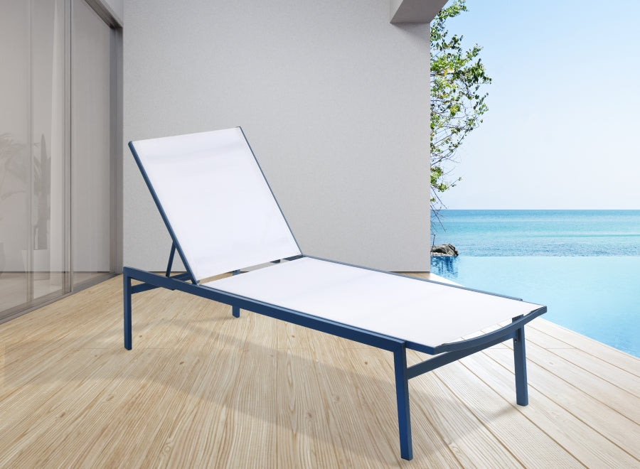 [HOT DEAL] Santorini Aluminum White Outdoor Patio Aluminum Mesh Chaise Lounge Chair