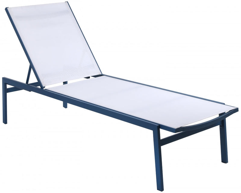 [HOT DEAL] Santorini Aluminum White Outdoor Patio Aluminum Mesh Chaise Lounge Chair