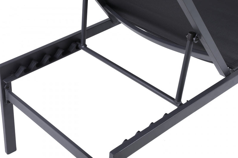 [HOT DEAL] Santorini Aluminum Black Outdoor Patio Aluminum Mesh Chaise Lounge Chair