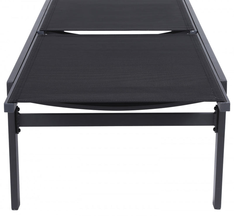 [HOT DEAL] Santorini Aluminum Black Outdoor Patio Aluminum Mesh Chaise Lounge Chair