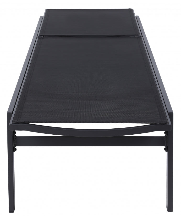 [HOT DEAL] Santorini Aluminum Black Outdoor Patio Aluminum Mesh Chaise Lounge Chair