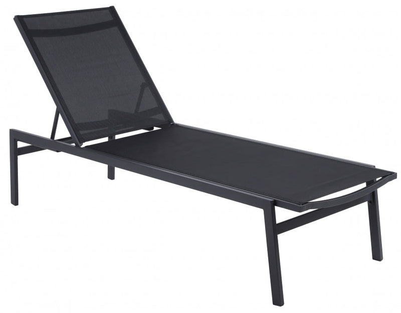 [HOT DEAL] Santorini Aluminum Black Outdoor Patio Aluminum Mesh Chaise Lounge Chair
