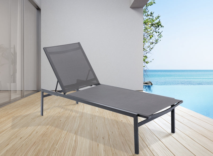 [HOT DEAL] Santorini Aluminum Grey Outdoor Patio Aluminum Mesh Chaise Lounge Chair