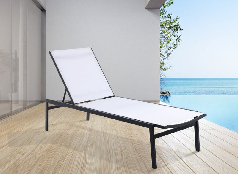 [HOT DEAL] Santorini Aluminum White Outdoor Patio Aluminum Mesh Chaise Lounge Chair