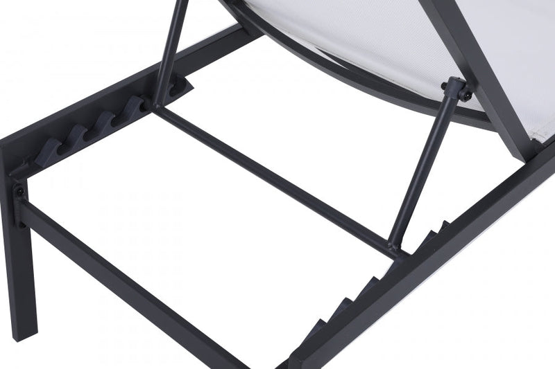 [HOT DEAL] Santorini Aluminum White Outdoor Patio Aluminum Mesh Chaise Lounge Chair