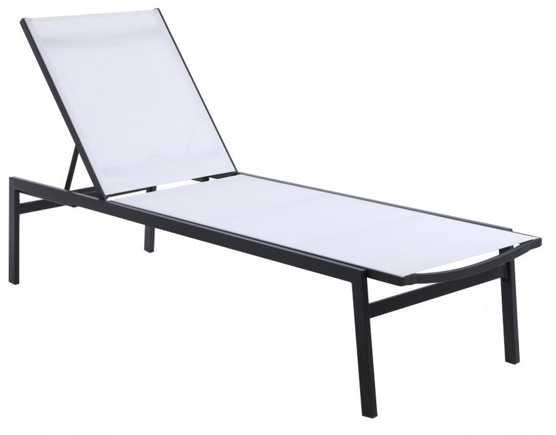 [HOT DEAL] Santorini Aluminum White Outdoor Patio Aluminum Mesh Chaise Lounge Chair