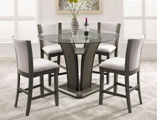 Camelia Gray Round Counter Height Set - Lara Furniture