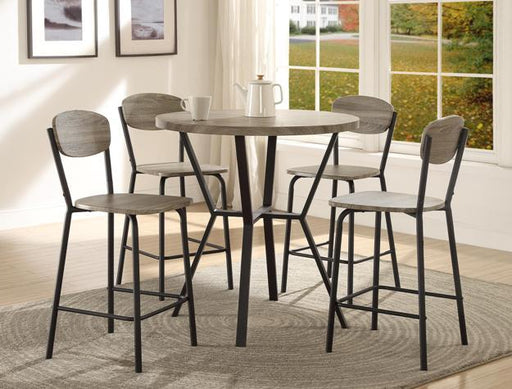 Blake Gray 5-Piece Round Counter Height Set - Lara Furniture