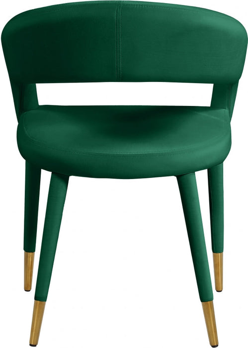 Destiny Metal / Stainless Steel / Foam / Fabric Green Dining Chair